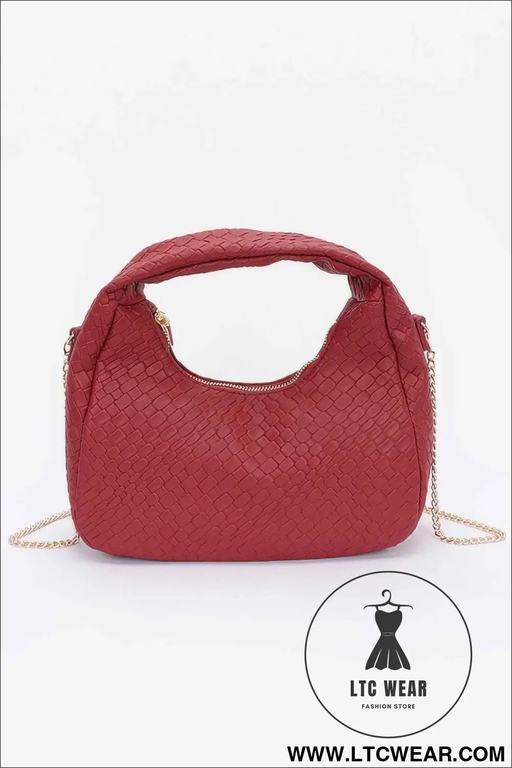 Embossed Faux Leather Hobo Bag