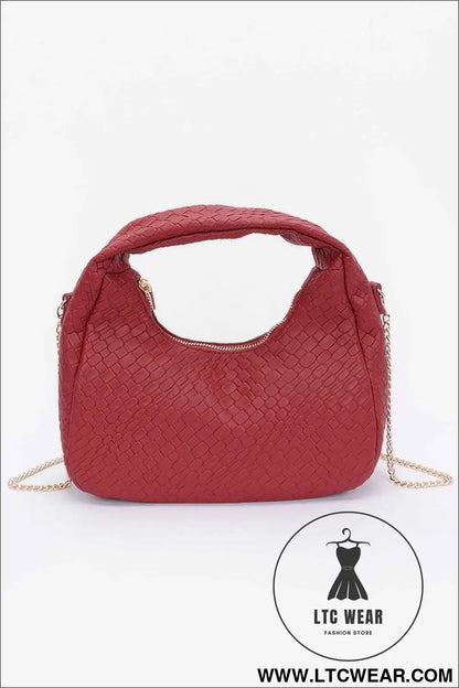 Embossed Faux Leather Hobo Bag