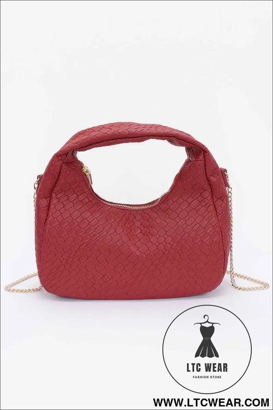 Embossed Faux Leather Hobo Bag