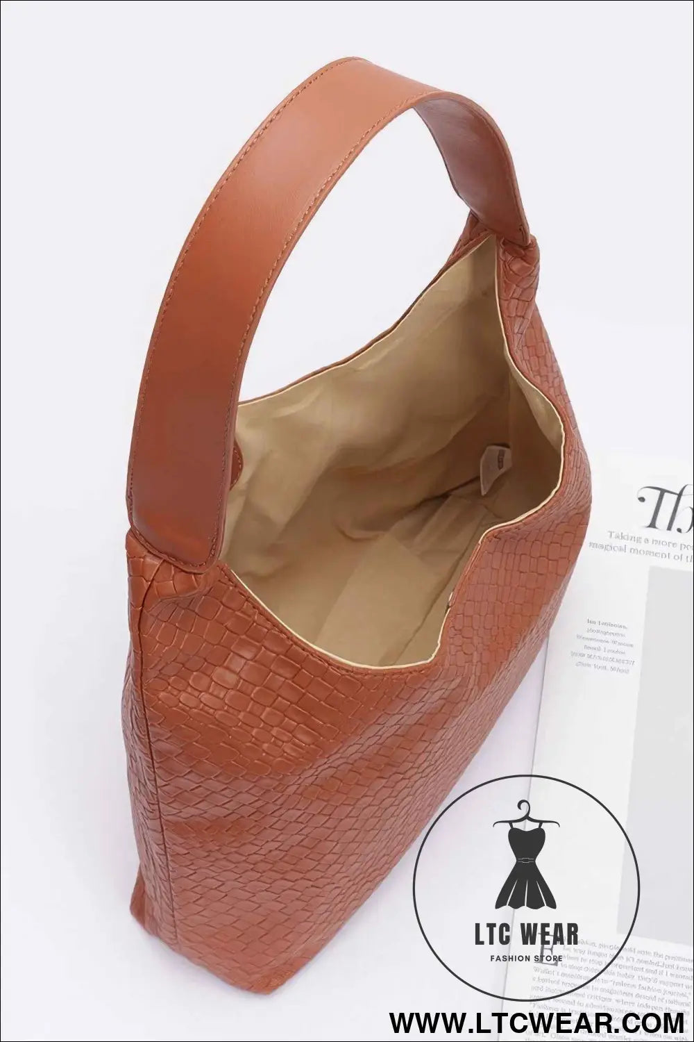 Embossed Faux Leather Shoulder Bag