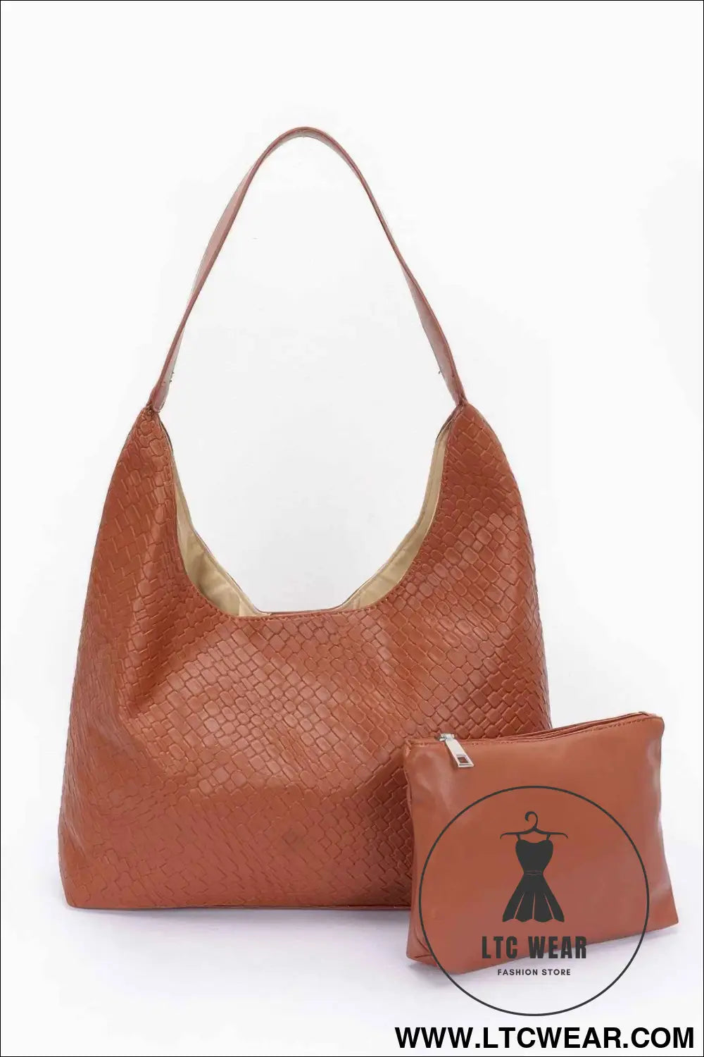 Embossed Faux Leather Shoulder Bag