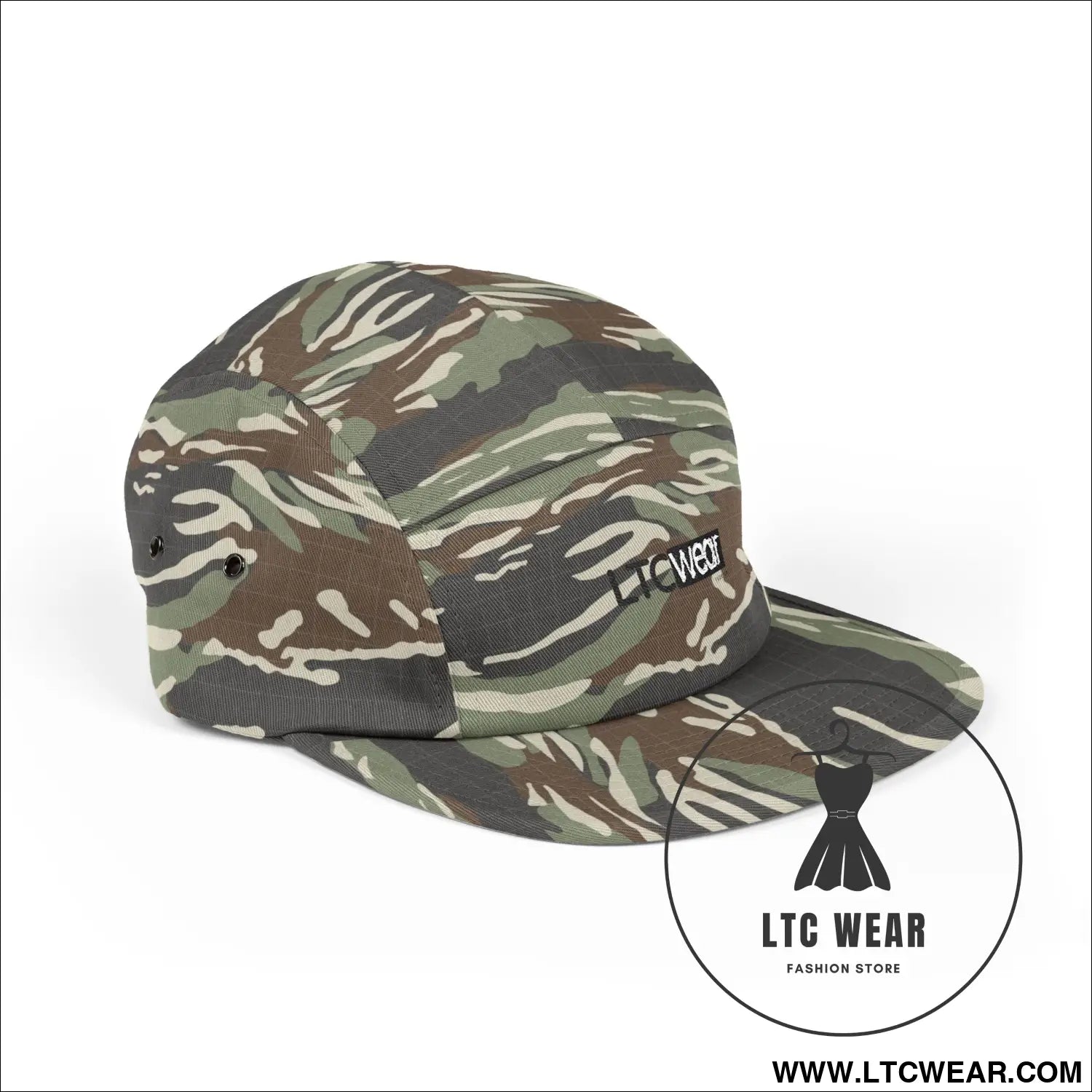 Embroidered 5-panel cotton cap l.t.c wear camper hat - hats