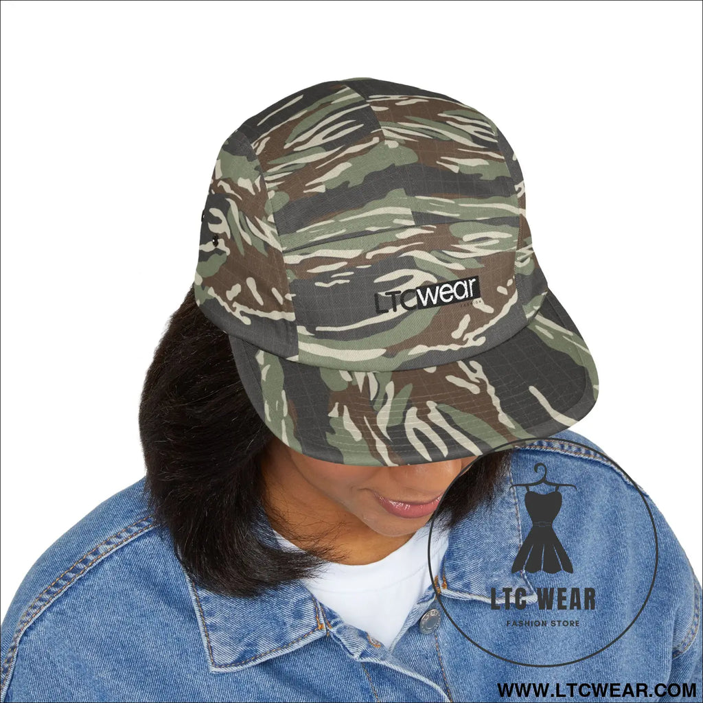 Embroidered 5-panel cotton cap l.t.c wear camper hat - hats