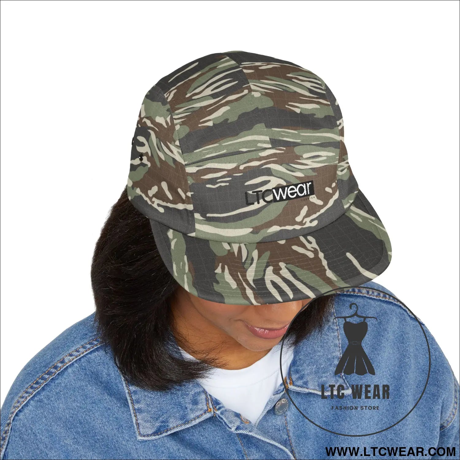 Embroidered 5-panel cotton cap l.t.c wear camper hat - hats