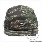 Embroidered 5-panel cotton cap l.t.c wear camper hat - one size / green camo - hats
