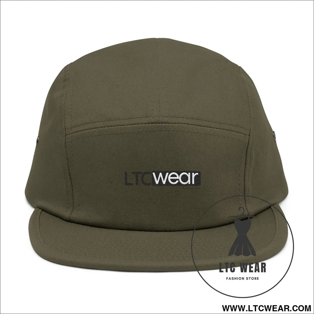Embroidered 5-panel cotton cap l.t.c wear camper hat - one size / olive - hats