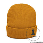 Embroidered ribbed knit beanie l.t.c wear cuffed winter hat - hats
