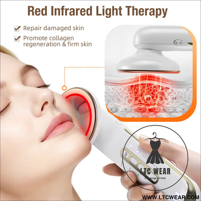 Ems body sculpting device with 5 modes rechargeable far infrared & ultrasonic fat burning slimming beauty instrument