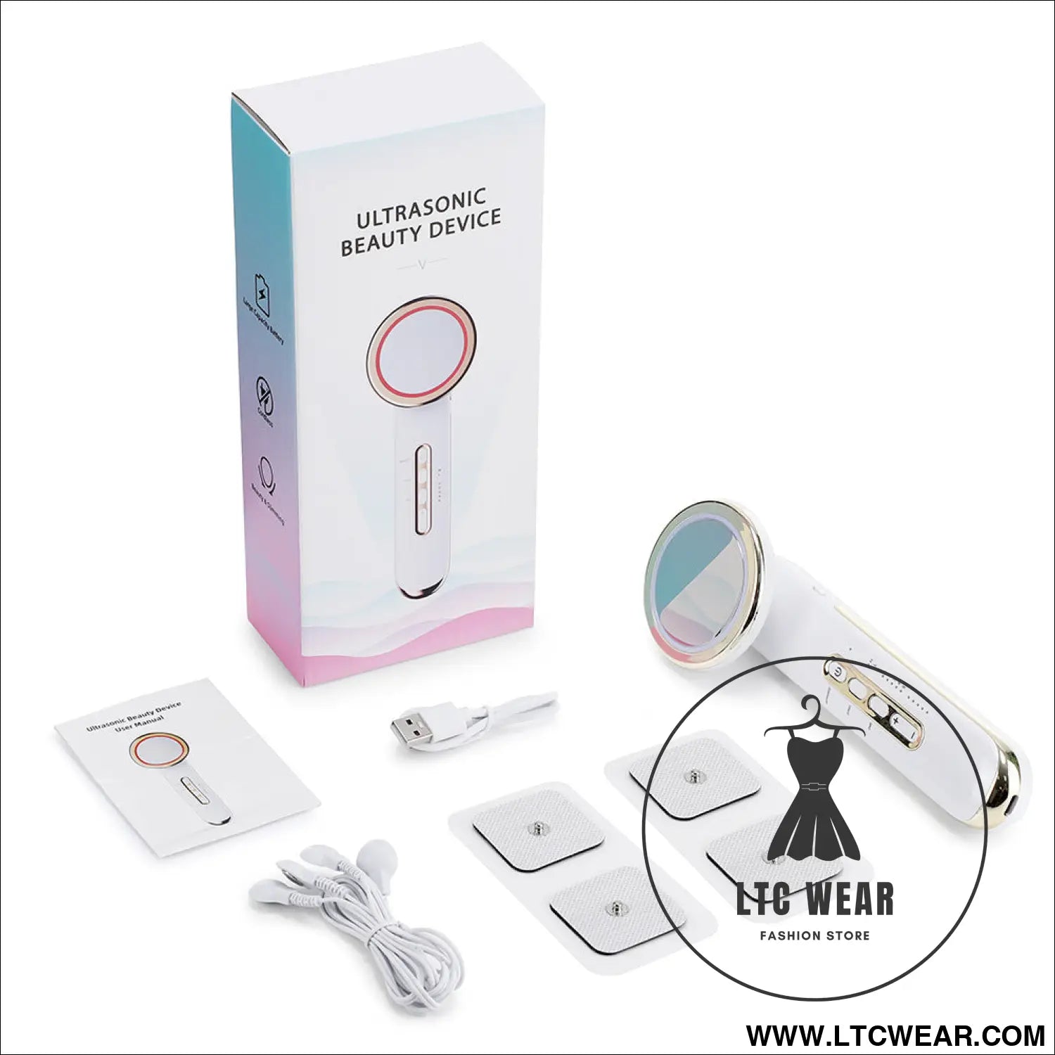 Ems body sculpting device with 5 modes rechargeable far infrared & ultrasonic fat burning slimming beauty instrument