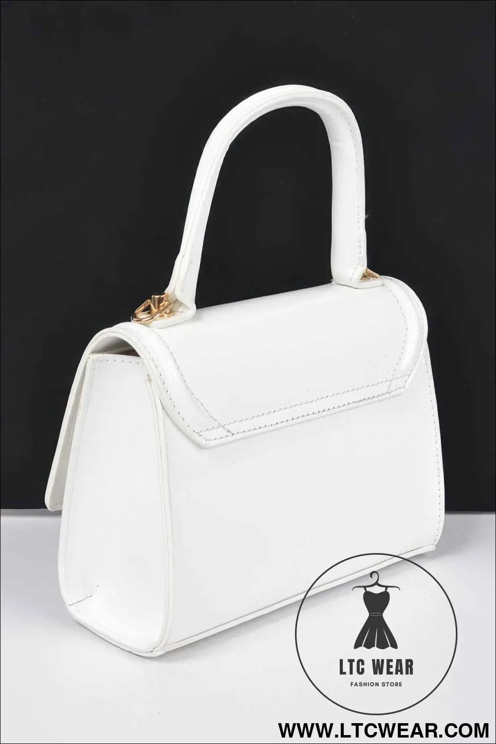 Enamel Faux Leather Top Handle Bag