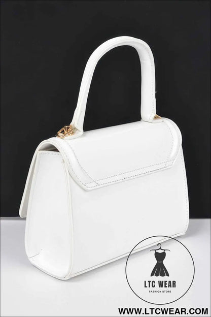 Enamel Faux Leather Top Handle Bag