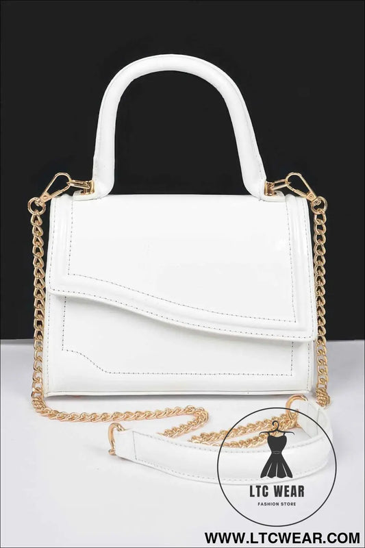 Enamel Faux Leather Top Handle Bag
