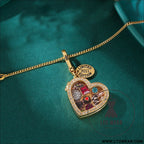 Enamel glazed chocolate gemstone transparent heart-shaped box with an openable pendant and box