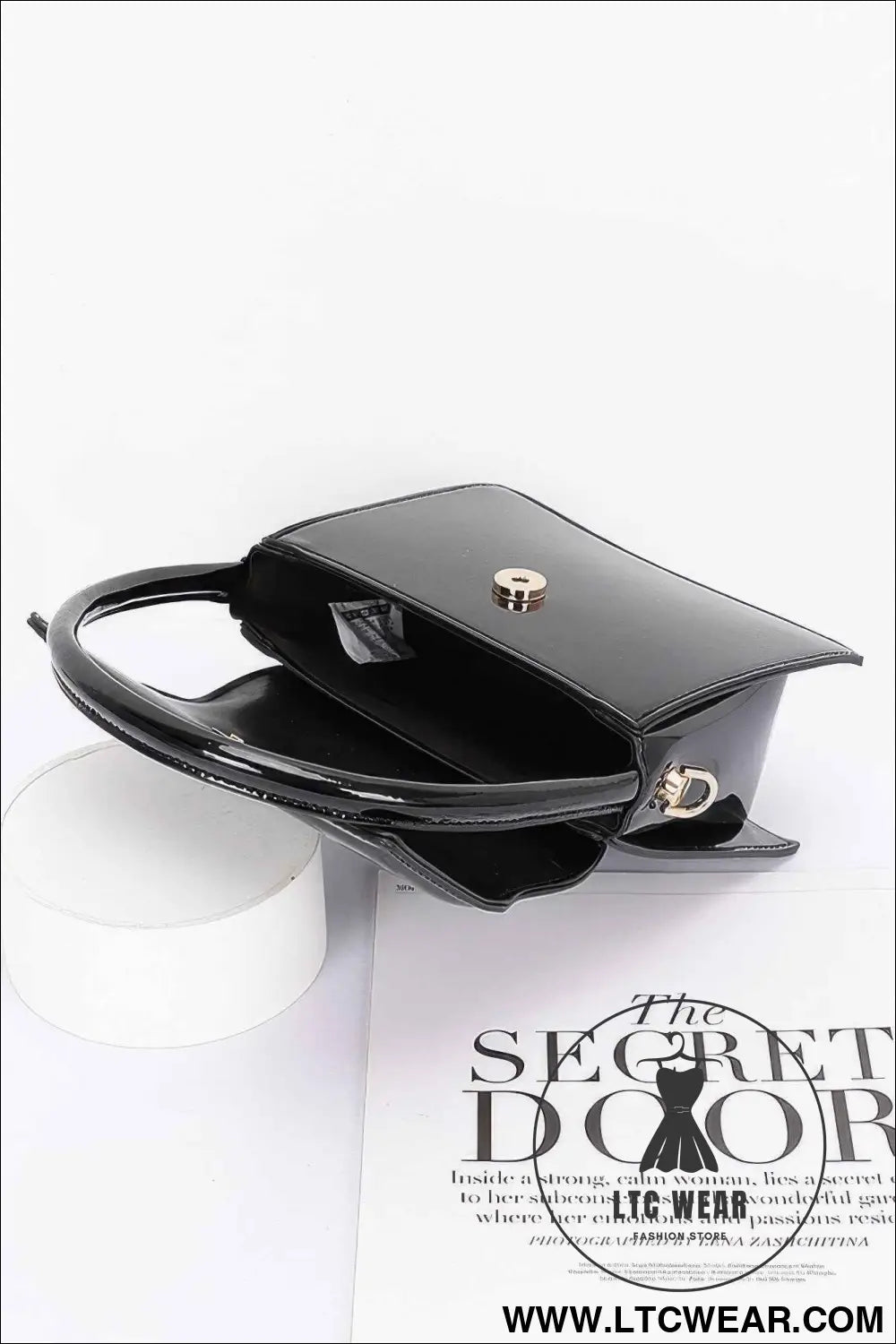 Enamel Top Handle Flap Bag