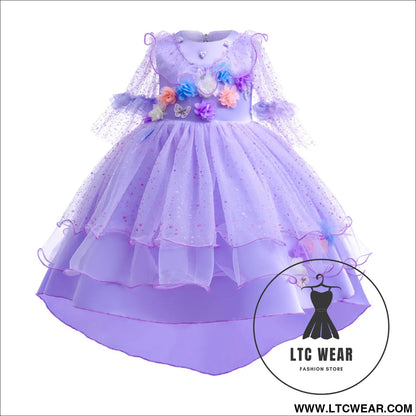 Encanto isabela princess dress flowers purple dress cosplay