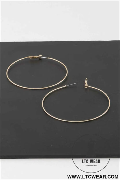 Engraved Thin Hoop Earrings