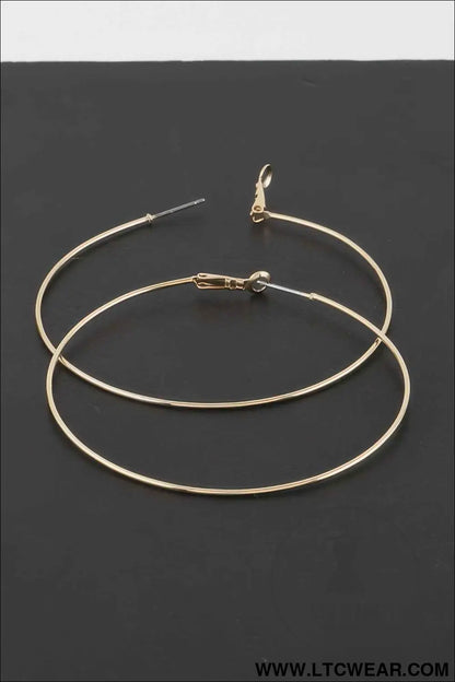 Engraved Thin Hoop Earrings