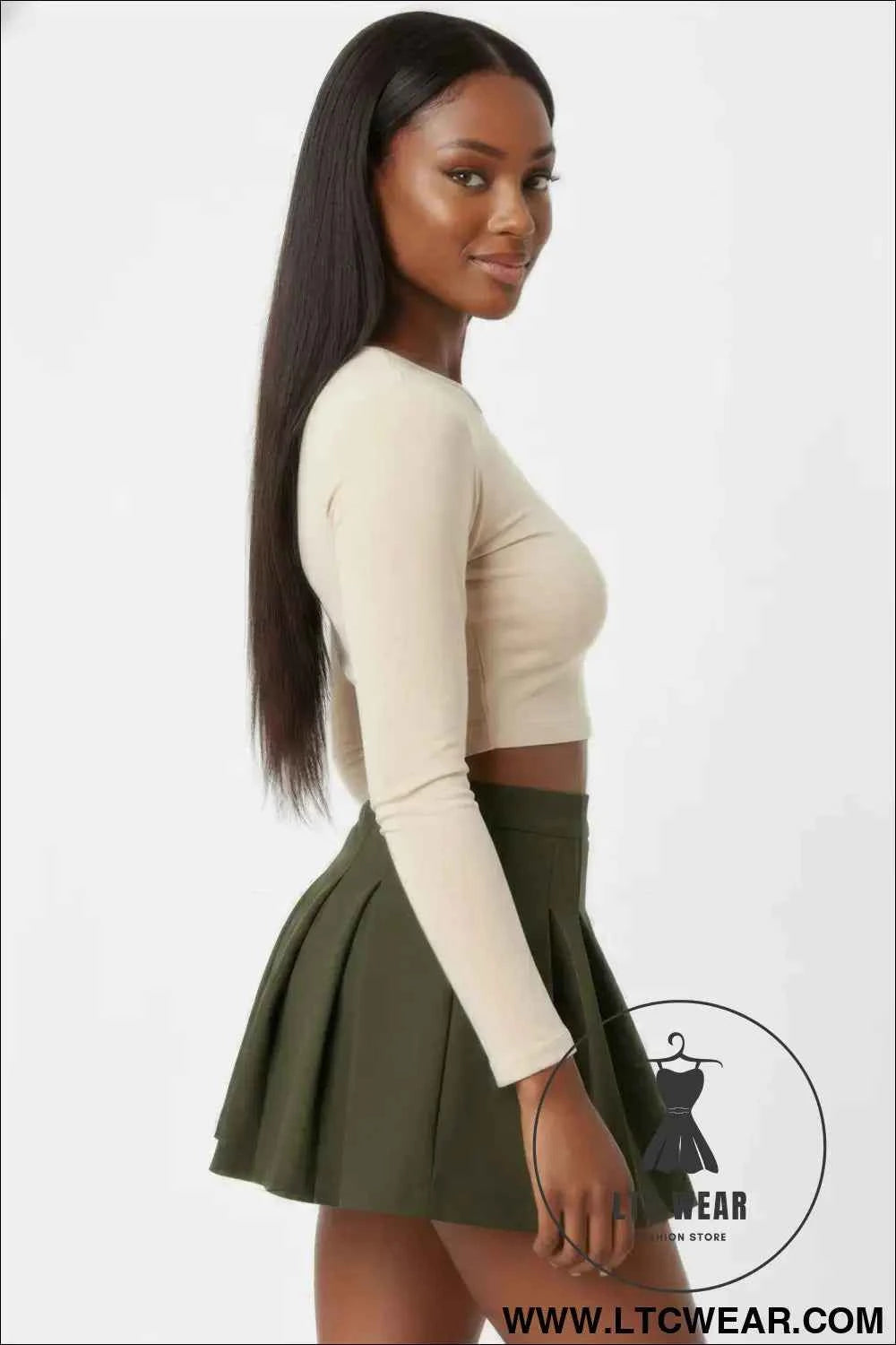 Essential High-waist Pleated Mini Skirt