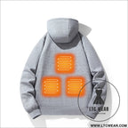European and american zipper cardigan heating hoodie intelligent hooded five zone heating jacket outdoor warm electric