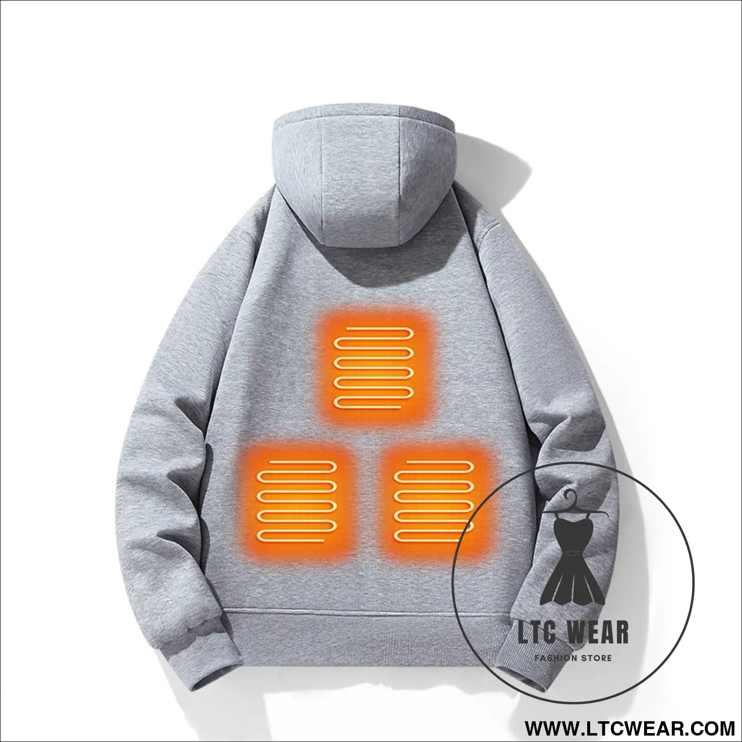 European and american zipper cardigan heating hoodie intelligent hooded five zone heating jacket outdoor warm electric
