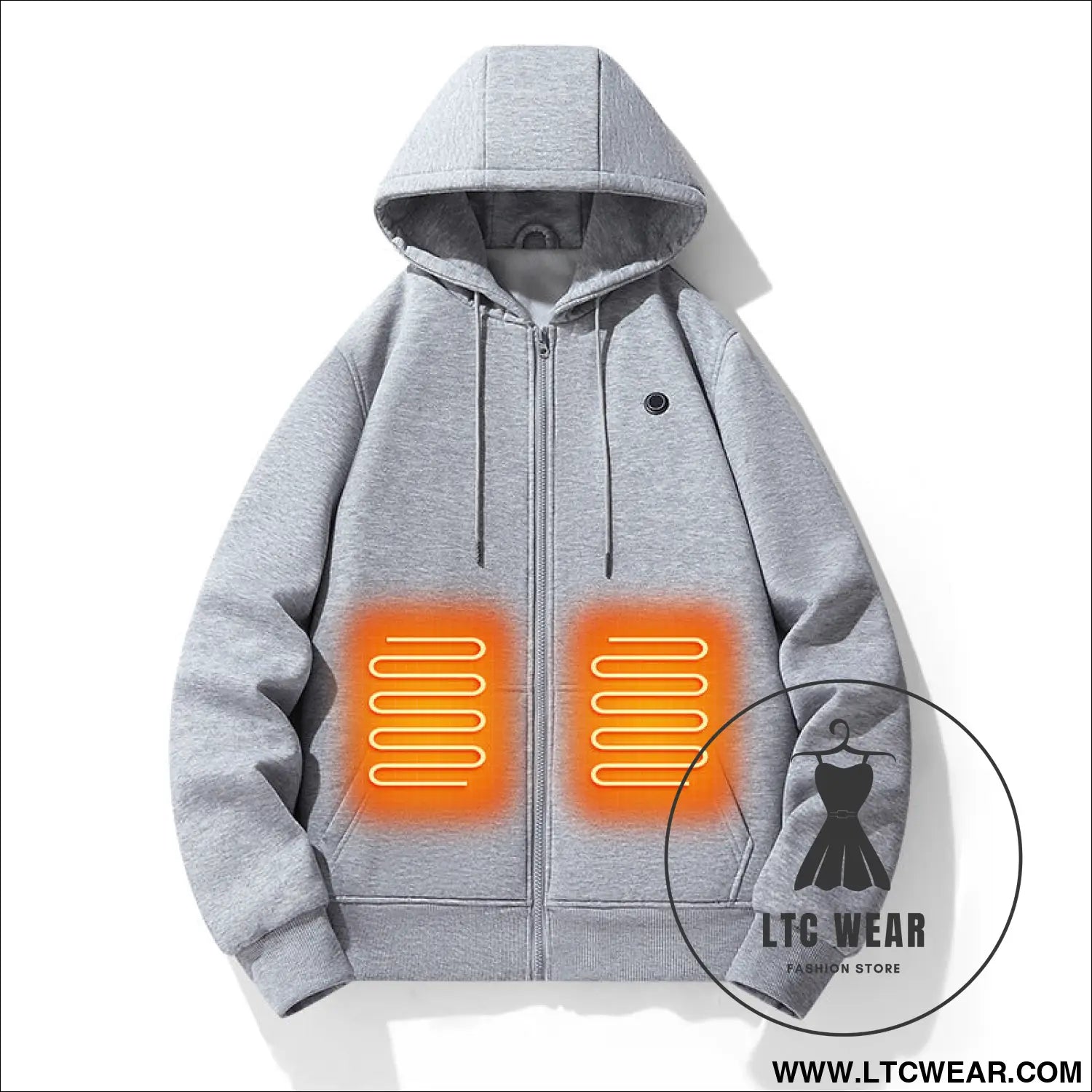 European and american zipper cardigan heating hoodie intelligent hooded five zone heating jacket outdoor warm electric