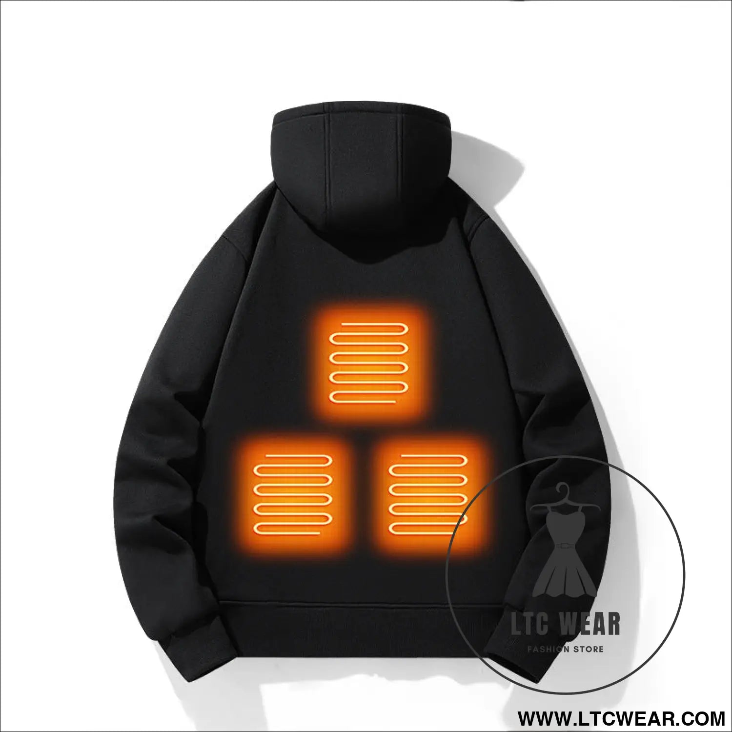 European and american zipper cardigan heating hoodie intelligent hooded five zone heating jacket outdoor warm electric