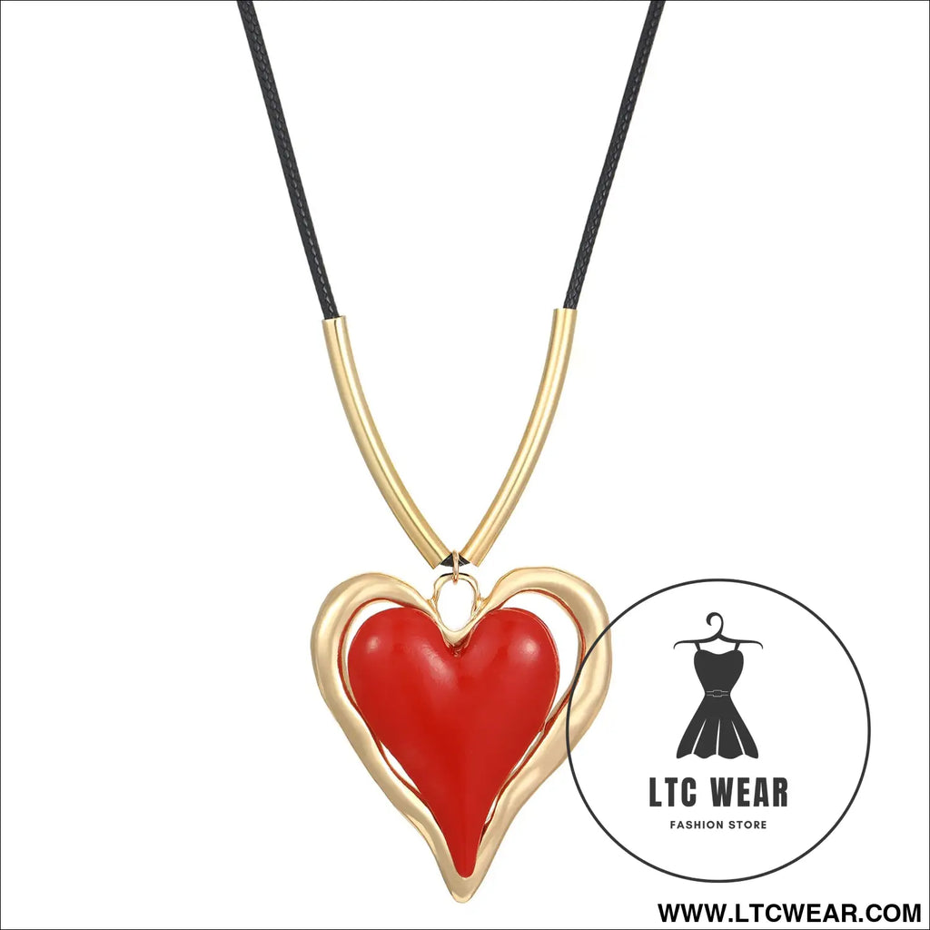 Exaggerated large heart necklace sweet and spicy lolita style pendant clavicle chain for women