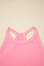 Green Slim Tank Top Elastic Waist Mini Skort 2pcs Outfit