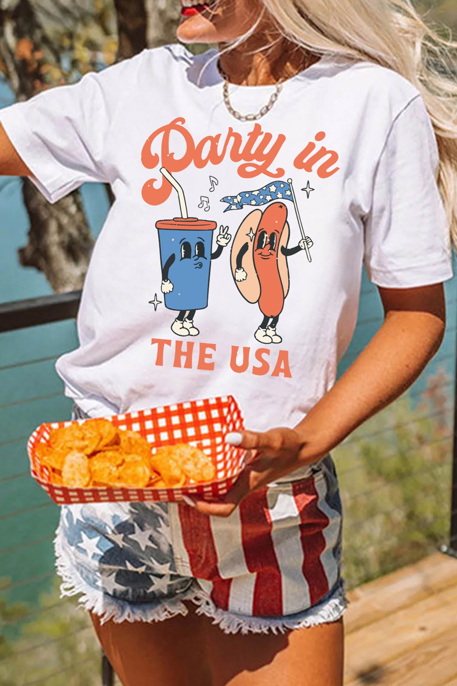 White Party In The USA Patriotic Graphic Tee