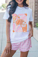 White Game Day Touchdown Season Graphic Tee