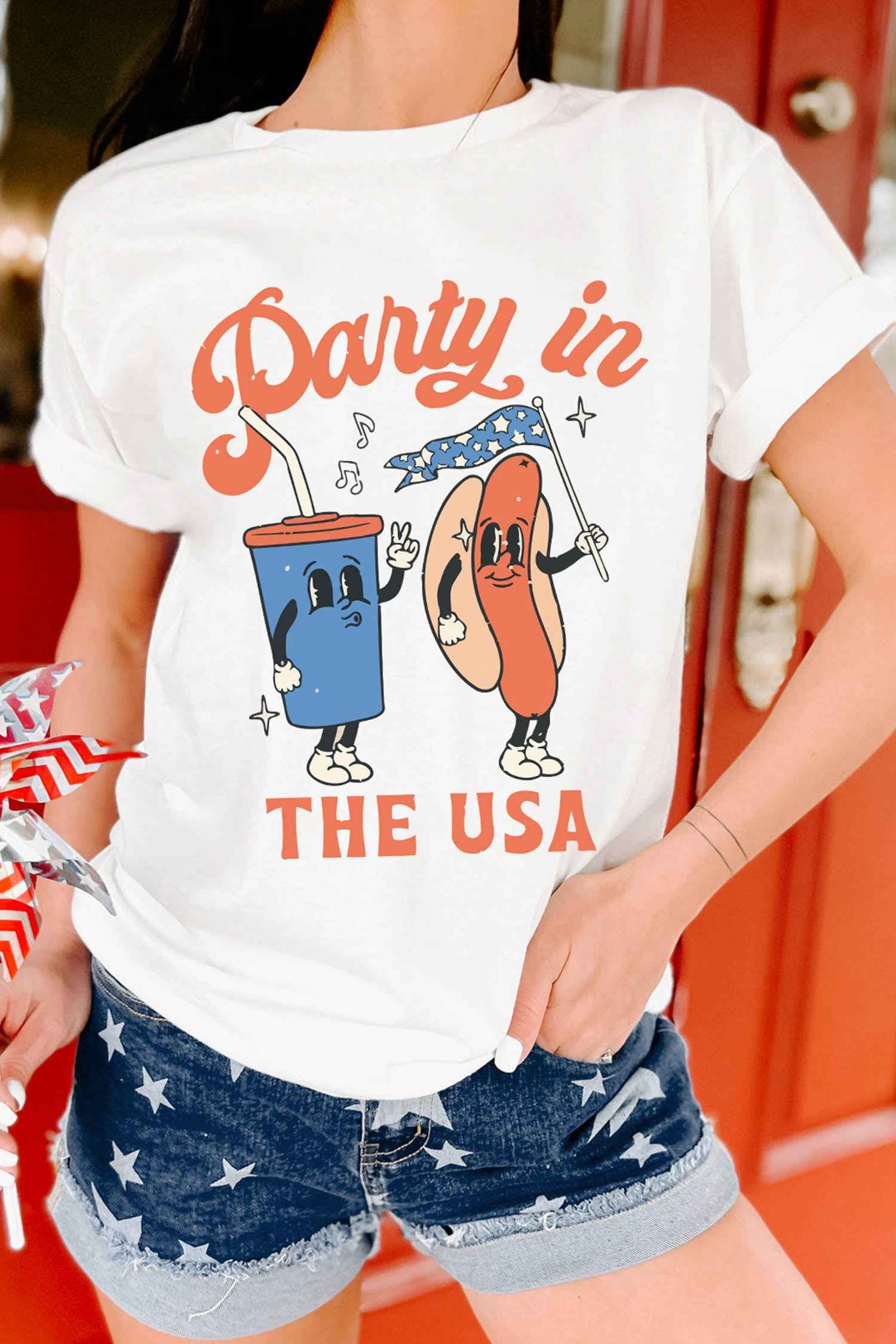 White Party In The USA Patriotic Graphic Tee