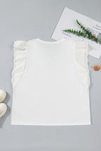 White Eyelet Crochet Splicing Short Sleeve Plus Size Tee