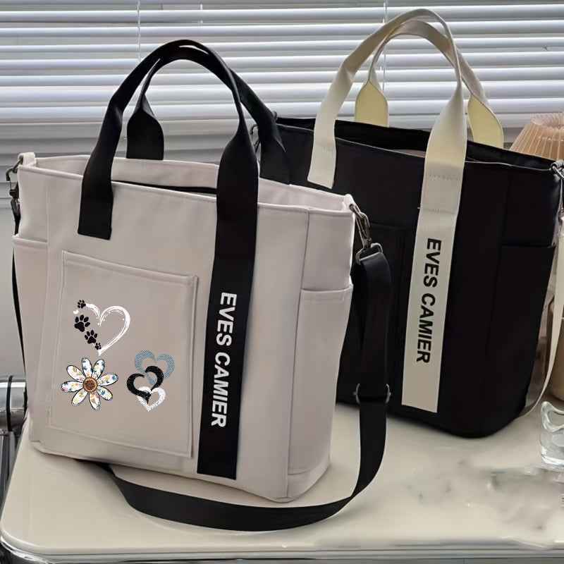 Chic Floral Tote Versatile Crossbody for Work  Travel