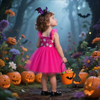 Fancy halloween printed butterfly costume dress with chiffon mesh skirt