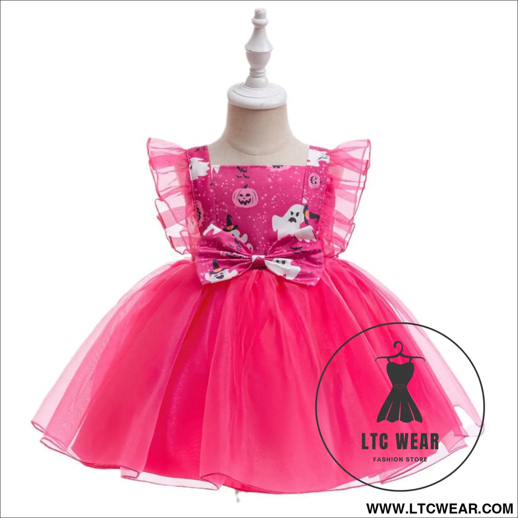 Fancy halloween printed butterfly costume dress with chiffon mesh skirt