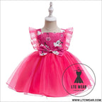 Fancy halloween printed butterfly costume dress with chiffon mesh skirt