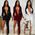 Fashion women’s sexy deep v neck solid color ribbon dress mini dress