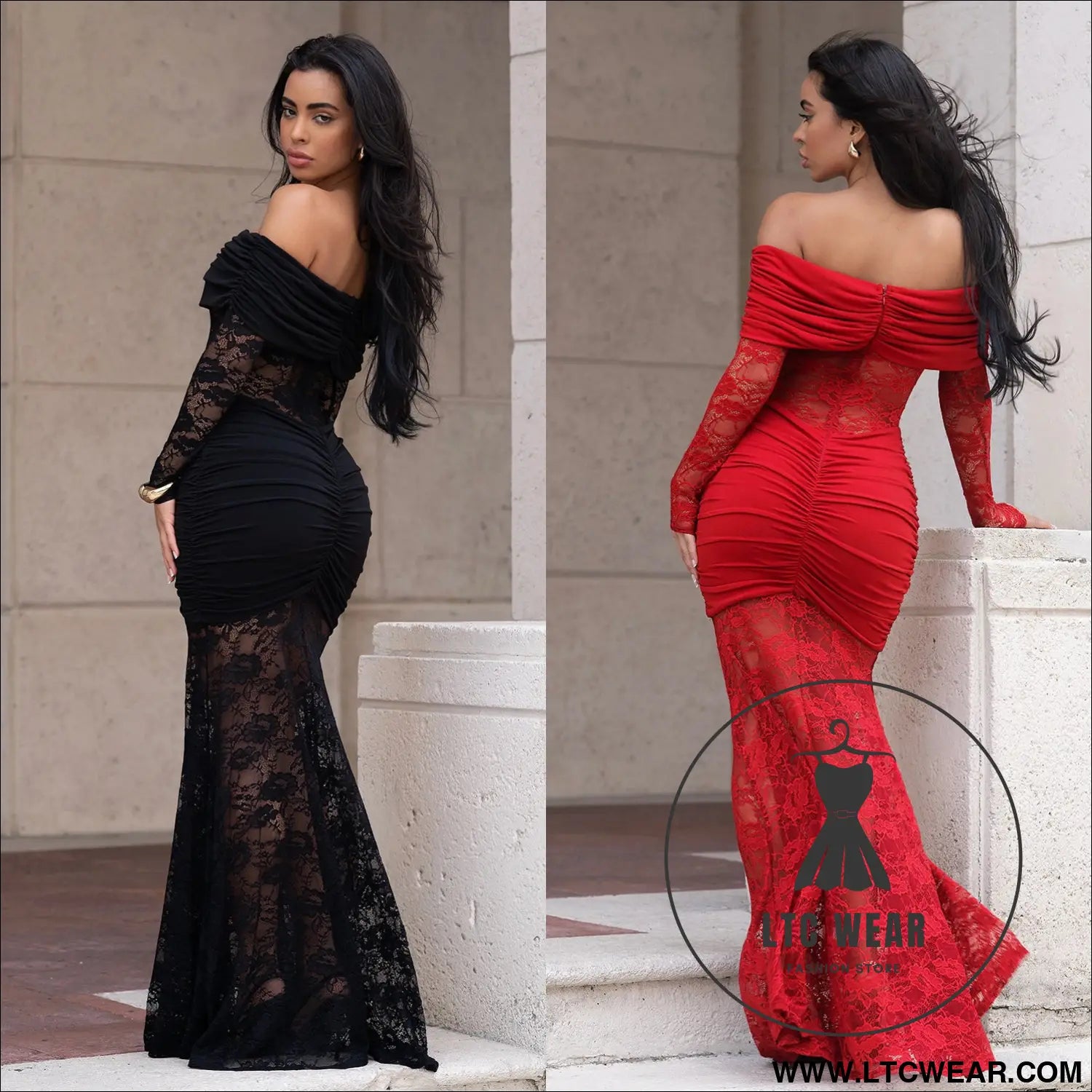 Fashion women’s sexy one-shoulder lace bodycon dress