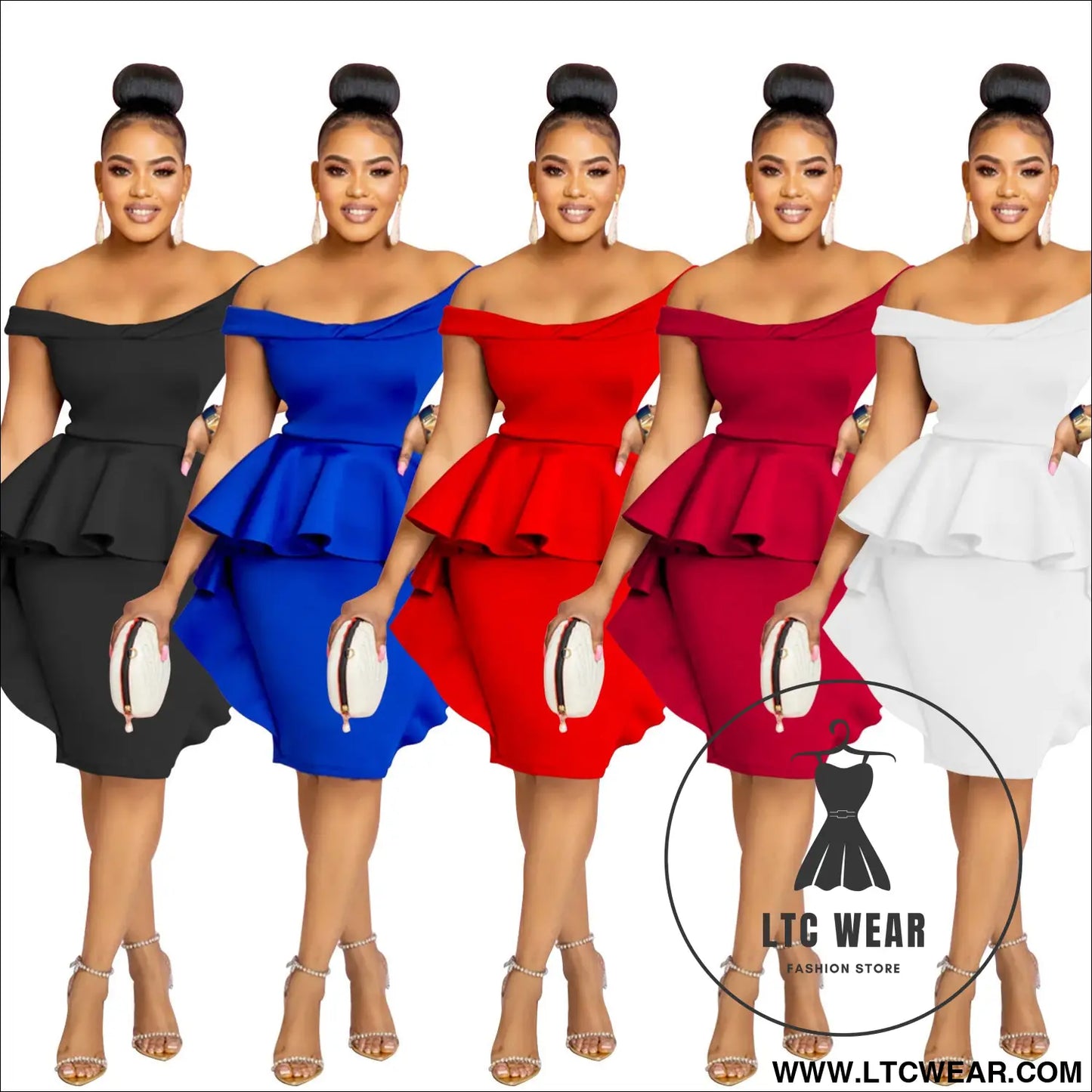 Fashion women’s solid color sleeveless ruffle hem mini dress
