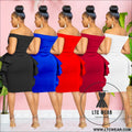 Fashion women’s solid color sleeveless ruffle hem mini dress