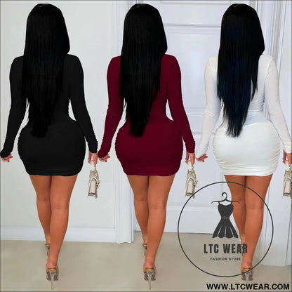 Fashionable women’s sexy deep v-neck bodycon dress with snake pattern accessories
