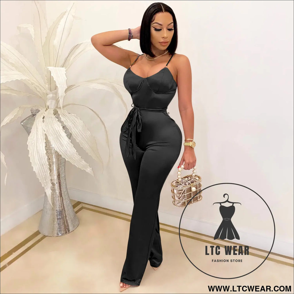 Fashionsexy jumpsuit straight leg pants casual elegant commute