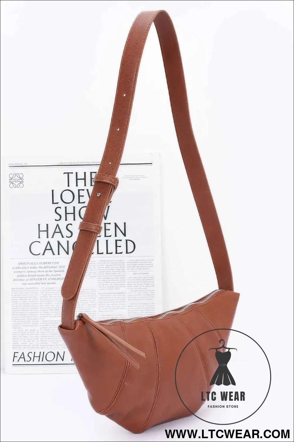 Faux Leather Croissant Bag