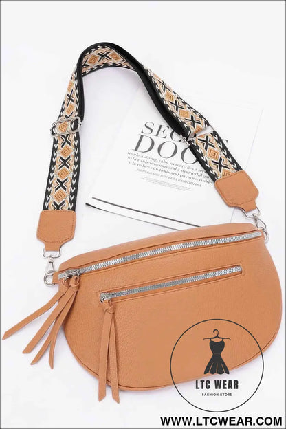 Faux Leather Crossbody Bag Belt
