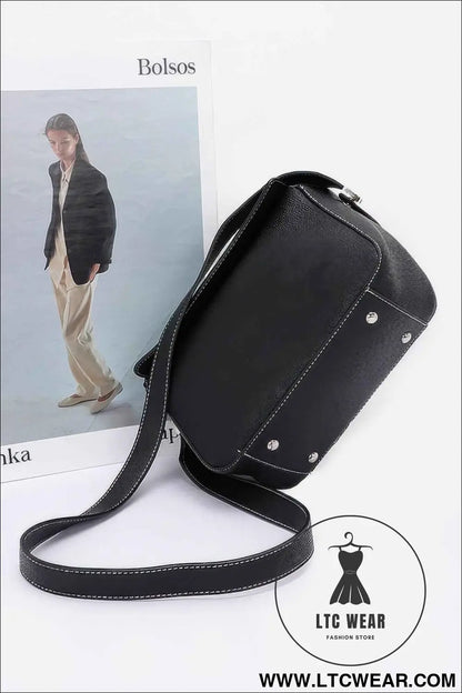 Faux Leather Crossbody Handle Bag