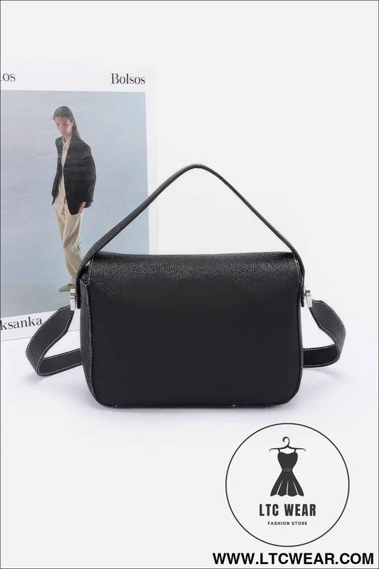 Faux Leather Crossbody Handle Bag