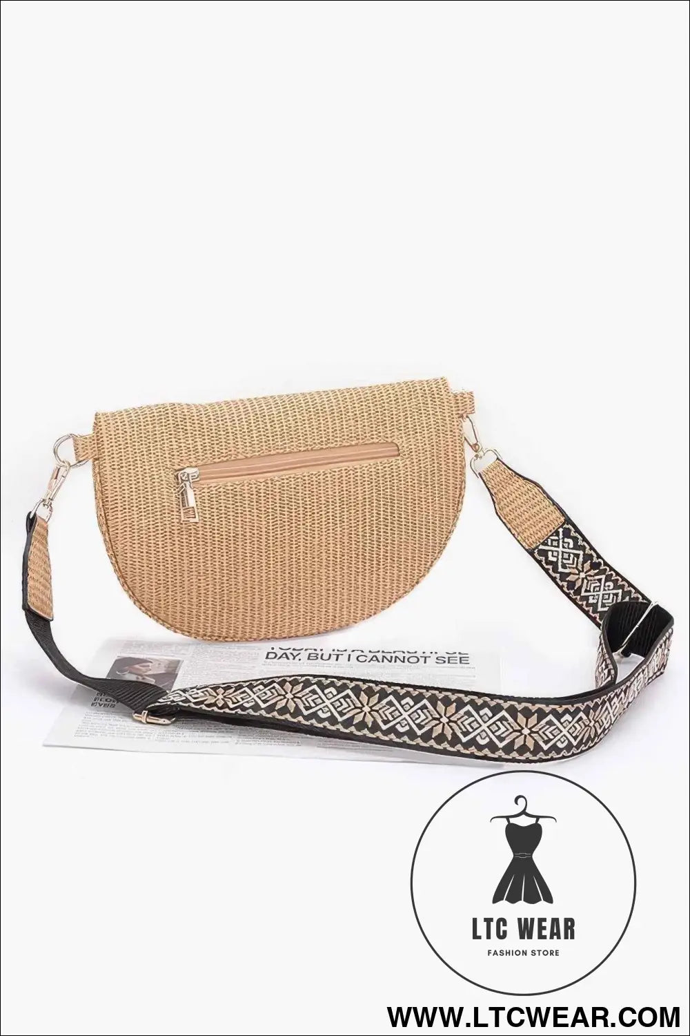 Faux Leather Fanny Pack W/ Multi Color Strap