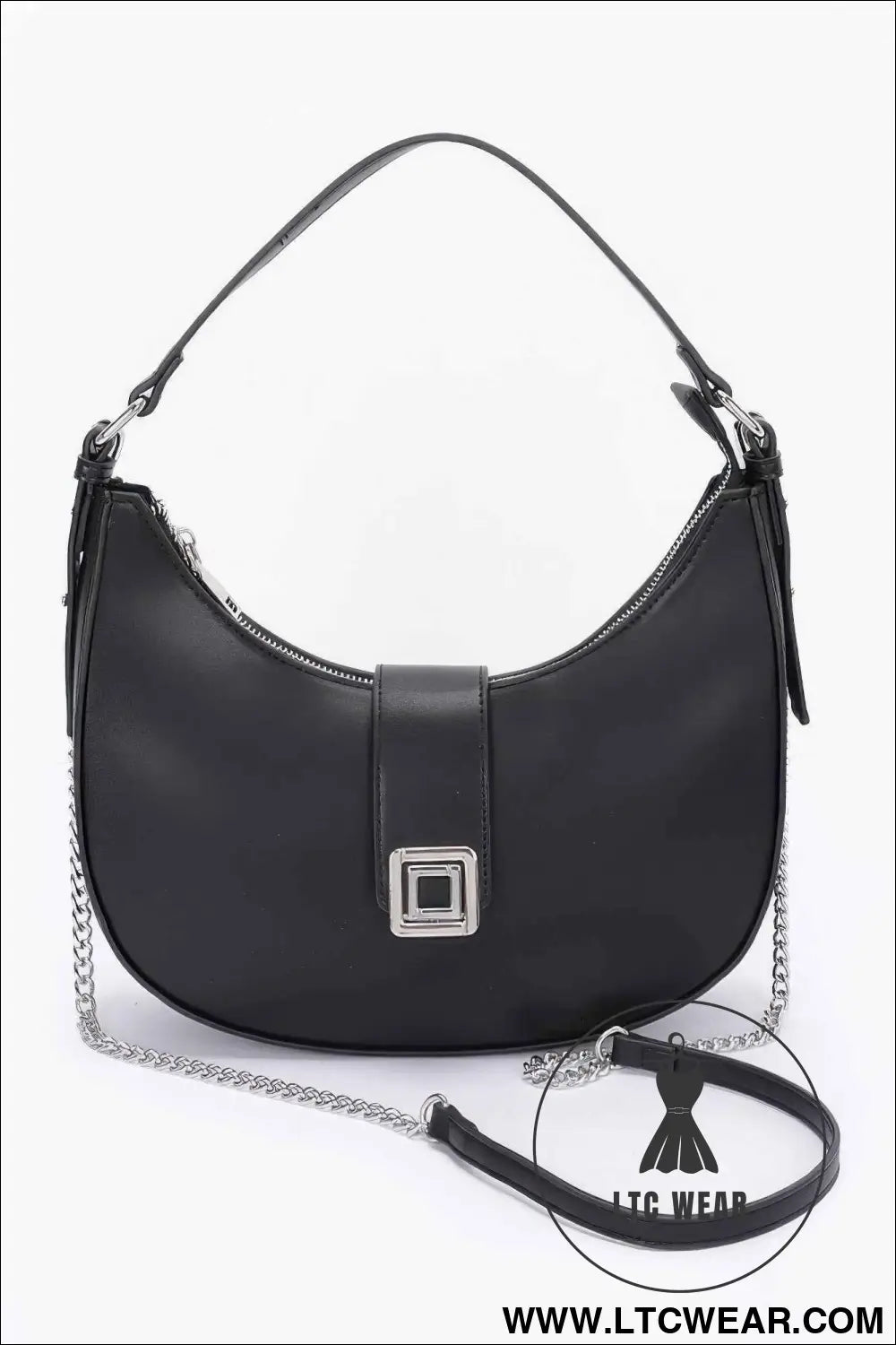 Faux Leather Hobo Bag