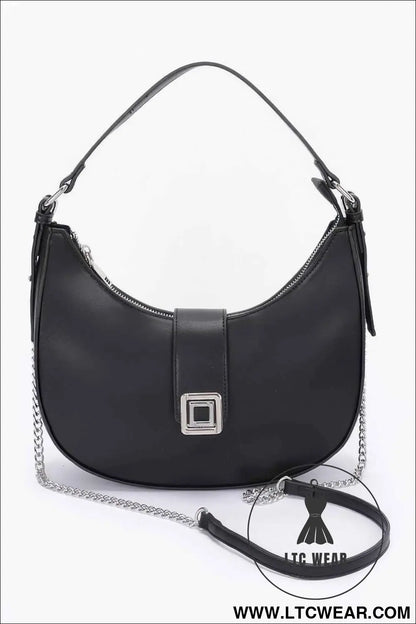 Faux Leather Hobo Bag