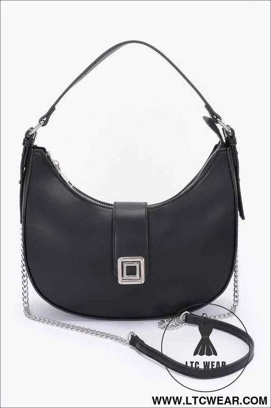 Faux Leather Hobo Bag